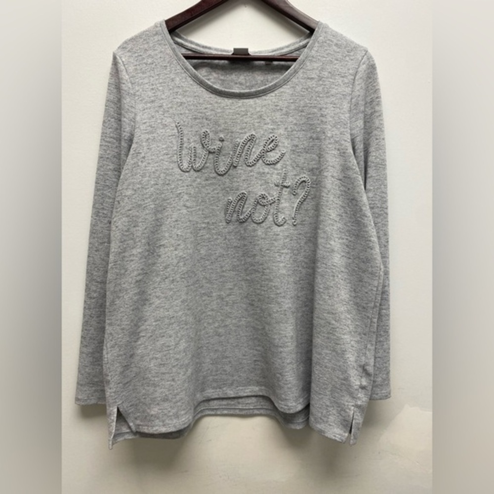 4 for $25 🍷 Reitmans “Wine Not?” Graphic Long Sleeve Tee 🍷